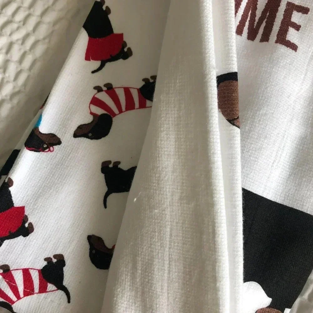 kitchen towel set You're pawsome with dachshund summer beach dogs cotton
